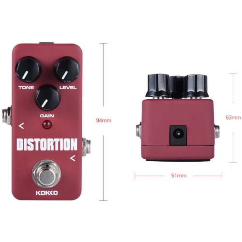 Pédale d’effet de distorsion KOKKKKO FDS2 Mini pédale d’effets de guitare portable