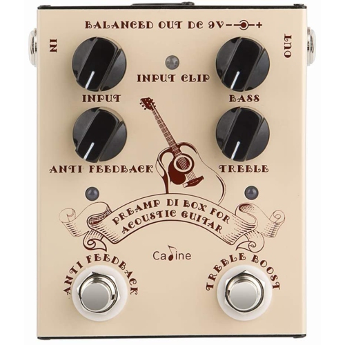 Dolamo Guitar Effects Pedals Caline Pre-amp DI Box for Electric Acoustic Guitar EQ Equalizer True Bypass Brown CP-40