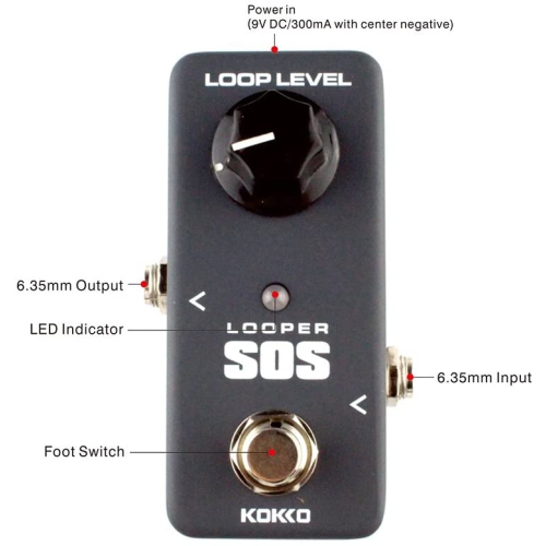 Mini SOS Looper Pedal Portable Guitar Effect Pedal/KOKKO/FLP2, not including power adapter