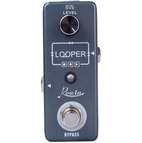 Rowin Guitar Looper Effects Pedal Unlimited Overdubs 10 Minutes of Looping with USB Cable
