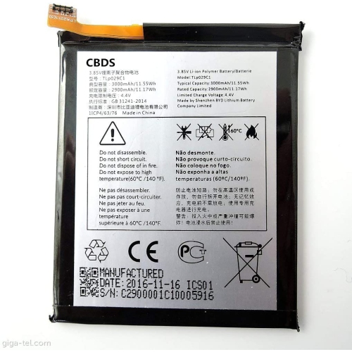 (CBDS) 2900mAh, 11.17 Wh Replacement Battery - Compatible with BlackBerry Keytwo LE Key2 LE ALCATEL A30 5049Z TLp029C1