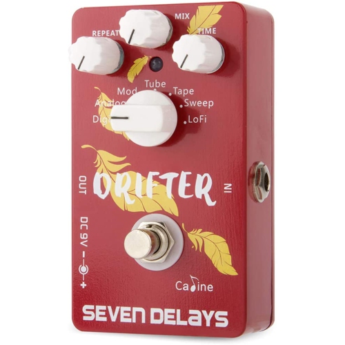 Dolamo Delay Guitar Effects Pedal Caline Drifter Seven Delays Metal True Bypass Red CP-37