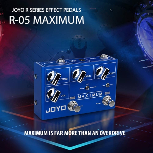 JOYO Maximum Overdrive Dual Channel Pedal Creates Clean Overdrive Tone and Wild Overdrive Effect for Electric Guitar