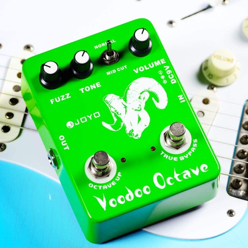 JOYO Voodoo Octave Fuzz & Octave Effect Pedal added"Mid-cut" Switch for Electric Guitar Germanium Fuzz 60's Rock Effect