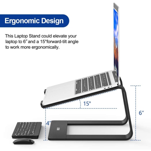 Besign LS03 Aluminum Laptop Stand, Ergonomic Detachable Computer Stand, Riser Holder Notebook Stand Compatible