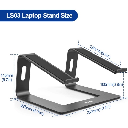 Besign LS03 Aluminum Laptop Stand, Ergonomic Detachable Computer Stand, Riser Holder Notebook Stand Compatible
