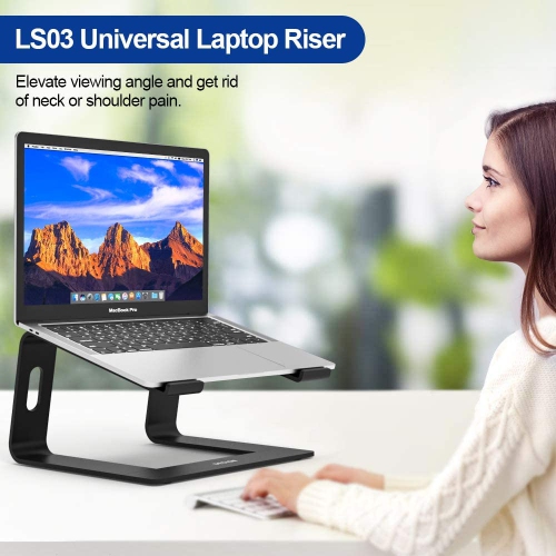 Besign LS03 Aluminum Laptop Stand, Ergonomic Detachable Computer Stand, Riser Holder Notebook Stand Compatible