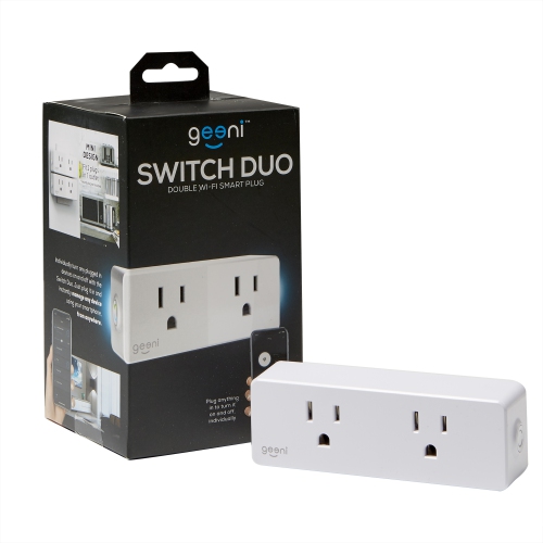 Prise intelligente Wi-Fi à 2 prises Switch Duo de Geeni - Blanc