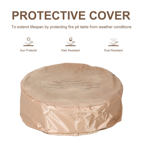 Foyer au gaz propane de 28'' Extérieur 40,000 BTU Stone Finish Lava Rocks Cover Brown/Grey