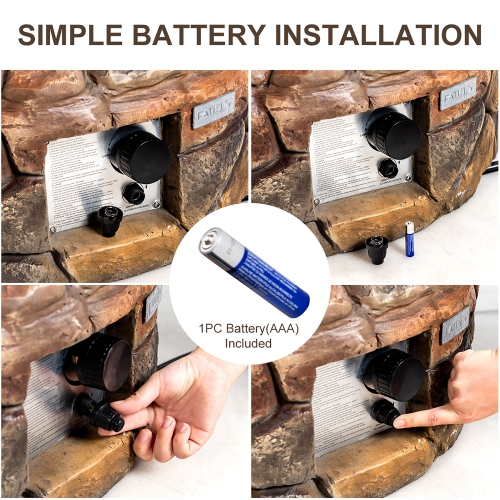 Foyer au gaz propane de 28'' Extérieur 40,000 BTU Stone Finish Lava Rocks Cover Brown/Grey