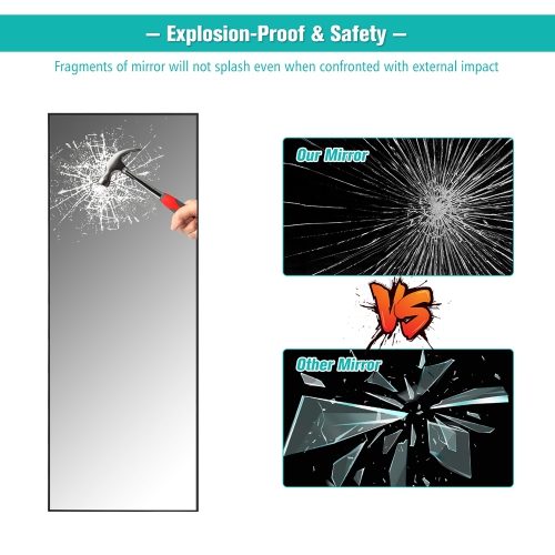 Costway 59''Full Length Body Mirror Aluminum Frame Leaning Hanging Dressing Mirror