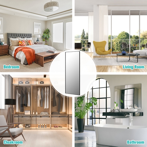 Costway 59''Full Length Body Mirror Aluminum Frame Leaning Hanging Dressing Mirror