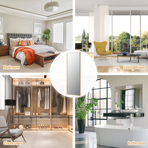 Costway 59''Full Length Body Mirror Aluminum Frame Leaning Hanging Dressing Mirror