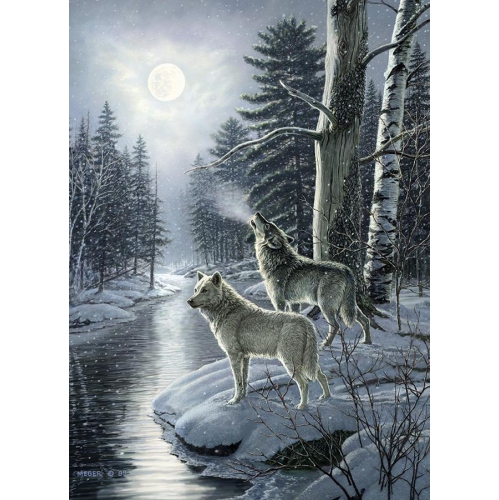 COBBLE HILL  - Wolves By Moonlight, 1000-Piece Puzzle