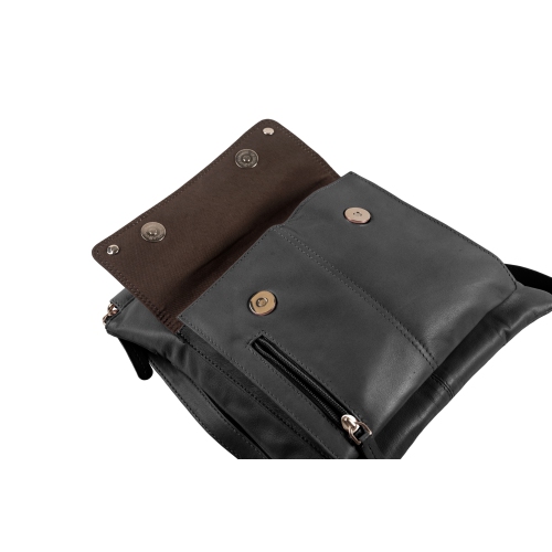 CHAMPS Leather Ultimite Organizer Crossbody bag with RFID Protection, Black