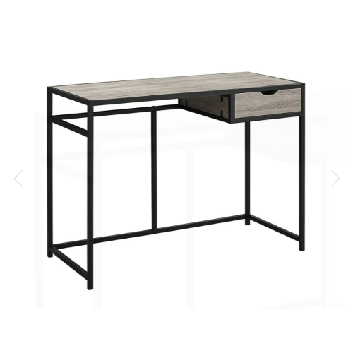 Computer Desk - 42" L/Dark Taupe/Black Metal, Brown
