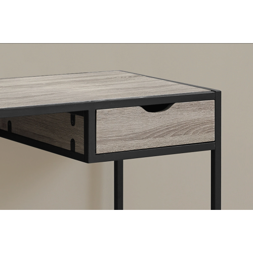 Computer Desk - 42" L/Dark Taupe/Black Metal, Brown