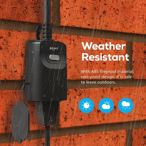 Prise Wi-Fi intelligente d'extérieur Geeni All Weather - Noir