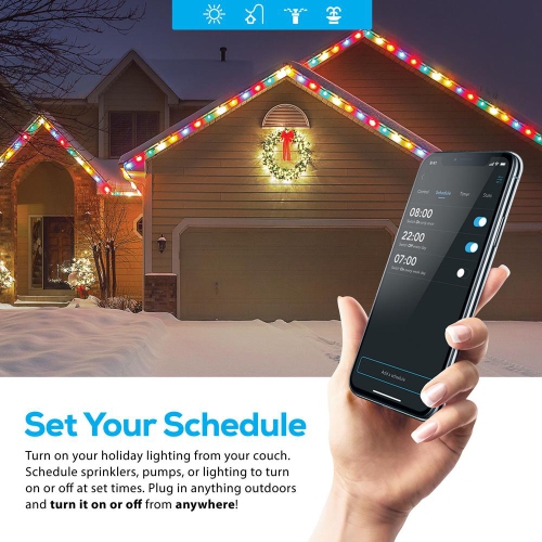 Prise Wi-Fi intelligente d'extérieur Geeni All Weather - Noir