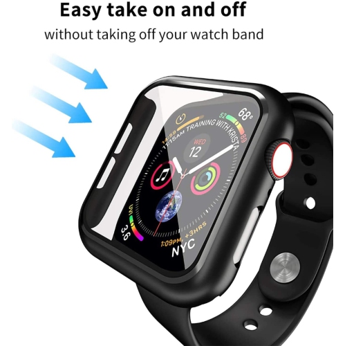 Apple Watch Series 4 et Series 5 et Series 6 de 44 mm avec protecteur d’écran en verre trempé intégré