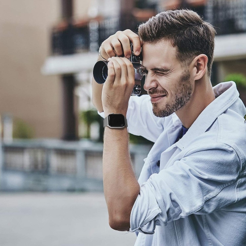 Leather Bands Compatible with Apple Watch Band 41mm 40mm 38mm,Premium Genuine Leather Replacement Bracelet for Series 8 7 6 5 4 3 2 1&iWatch SE and