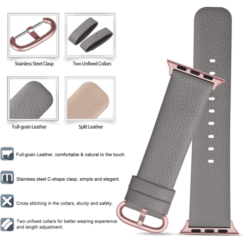 Leather Bands Compatible with Apple Watch Band 41mm 40mm 38mm,Premium Genuine Leather Replacement Bracelet for Series 8 7 6 5 4 3 2 1&iWatch SE and