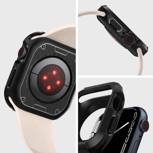 Spigen Rugged Armor Protector Designed for Apple Watch Case Series 9/8/7 and Series SE2/6/SE/5/4 (40mm) - Black