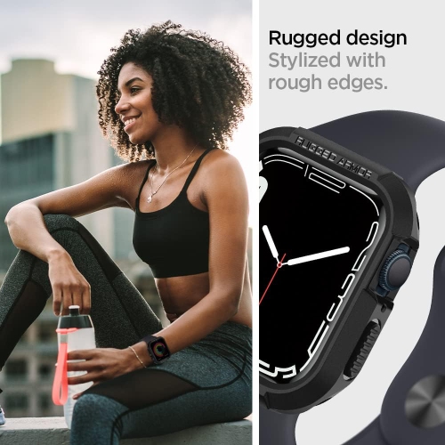 Spigen Rugged Armor Protector Designed for Apple Watch Case Series 9/8/7 and Series SE2/6/SE/5/4 (40mm) - Black