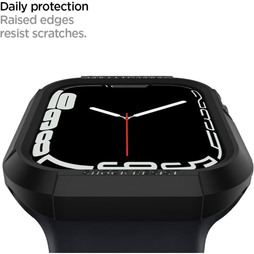 Spigen Rugged Armor Protector Designed for Apple Watch Case Series 9/8/7 and Series SE2/6/SE/5/4 (40mm) - Black