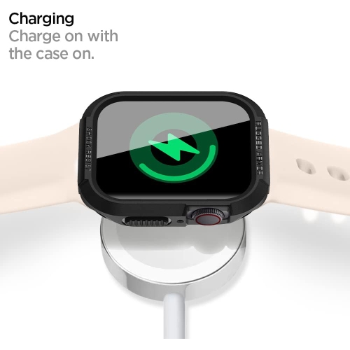 Spigen Rugged Armor Protector Designed for Apple Watch Case Series 9/8/7 and Series SE2/6/SE/5/4 (40mm) - Black