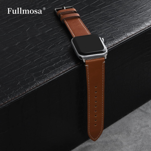 Bracelet Apple Watch 44&nbsp;mm pour 49&nbsp;mm de 45&nbsp;mm, bracelets 8 couleurs rétro en cuir de veau compatible avec iWatch Series 9/8/se 2/7