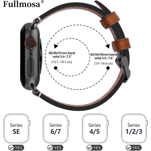 Bracelet Apple Watch 44&nbsp;mm pour 49&nbsp;mm de 45&nbsp;mm, bracelets 8 couleurs rétro en cuir de veau compatible avec iWatch Series 9/8/se 2/7