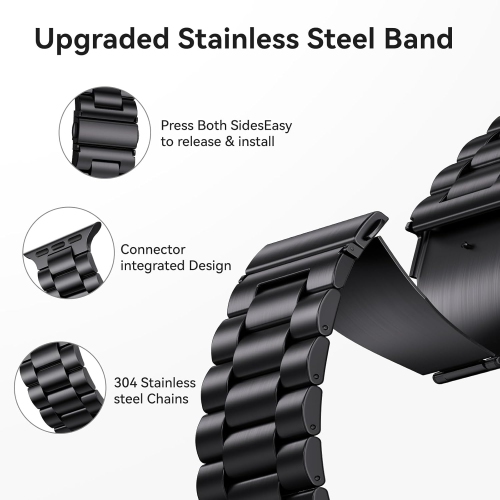 Bracelet en acier inoxydable Compatible avec le bracelet Apple Watch 49&nbsp;mm 40&nbsp;mm 46&nbsp;mm 45&nbsp;mm 44&nbsp;mm 42&nbsp;mm 41&nbsp;mm