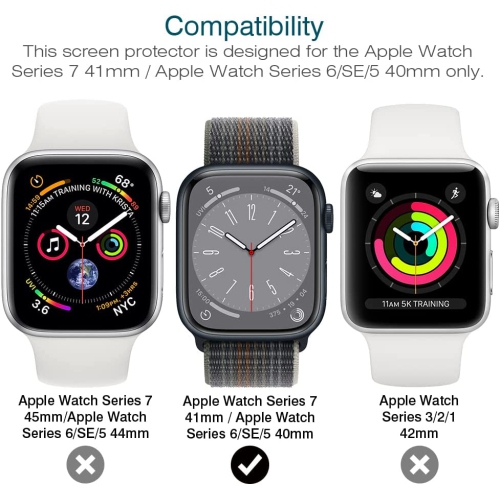 Paquet de 6 protecteurs d’écran de LK pour Apple Watch de 40 mm Series 4/5/6/se, Max Coverage sans bulles et iWatch de 40 mm