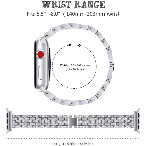 2 Pack Bands Compatible with Apple Watch Band 38mm 40mm 41mm, Jewelry Bling Wrist Bands Series 8/7/6/5/4/3/2/1