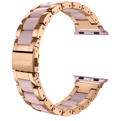 Bracelet de rechange pour Apple Watch de 38 mm, bracelet en acier inoxydable et en métal iWatch série 6 5 4 3 2 1, rose doré