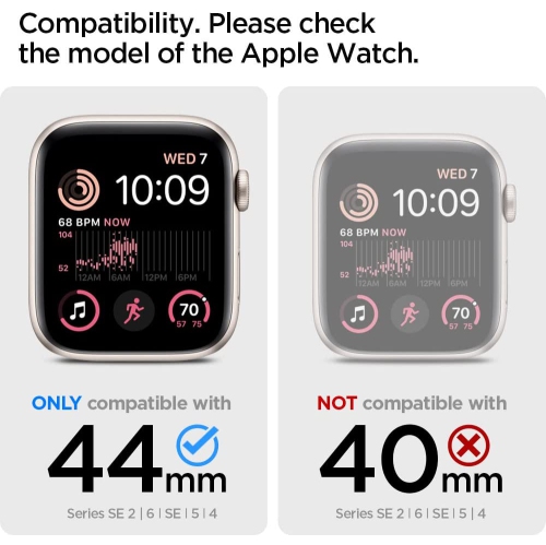 Étui hybride avec protecteur d'écran de Navor Ultra pour Apple Watch Series SE2/6/se/5/4 - transparent