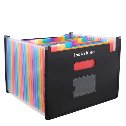 for Classifying and Filing Folders 24 Pockets File Clip with Labels Storing Files and Bills Portable Documents Holder with Lid File Organiser Expanding File Folder A4 Accordion Wallet Folder 