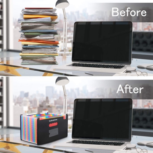 Chemise extensible à 24 pochettes, accordéon portatif A4, classeur expansible, grande capacité, plastique, multicolore