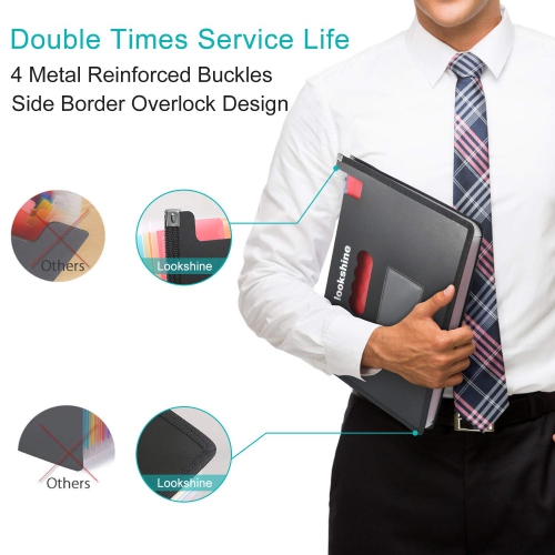 Chemise extensible à 24 pochettes, accordéon portatif A4, classeur expansible, grande capacité, plastique, multicolore