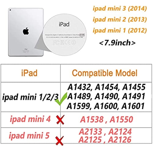 KEEGUARD 360 Degree Rotating Smart Auto Sleep-Wake PU Leather Case Cover for Apple iPad Mini 2 / Mini 3 [7.9 inch] Light Pink