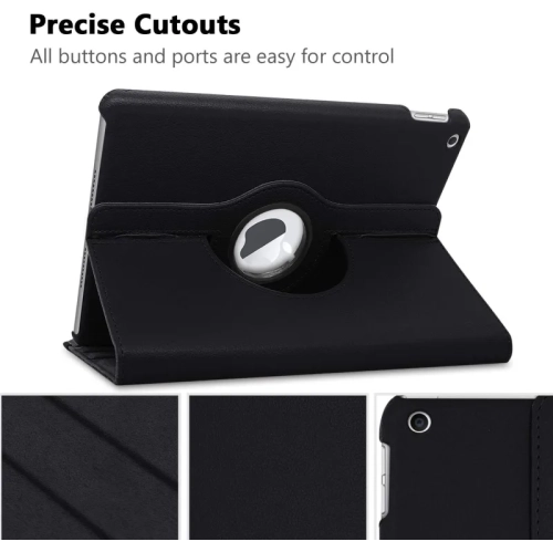 KEEGUARD  Leather Smart Rotating Case for Ipad Mini 2 /3 In Black