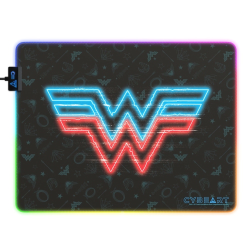 CYBEART | Wonder Woman - Electrified Gaming Mouse Pad | Large Premium RGB LED Licensed Gaming Mouse Pad