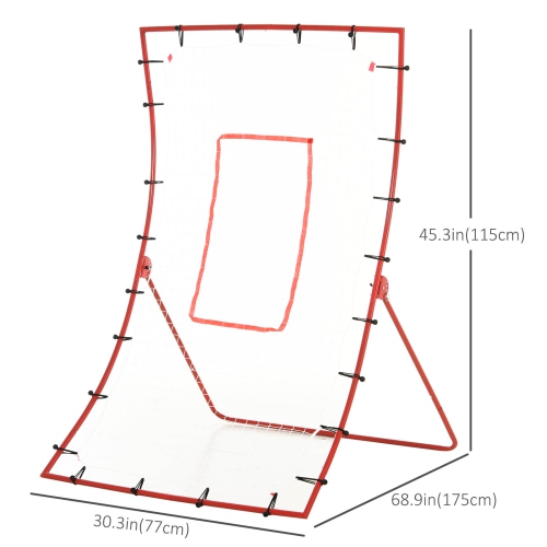 Soozier Pitch Back 5 Angles Adjustable Rebounder Net Goal Pitching and Throwing Practice Partner, Baseball/Soccer/Football/Basketball/Volleyball