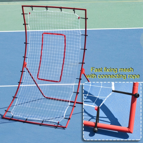 Soozier Pitch Back 5 Angles Adjustable Rebounder Net Goal Pitching and Throwing Practice Partner, Baseball/Soccer/Football/Basketball/Volleyball