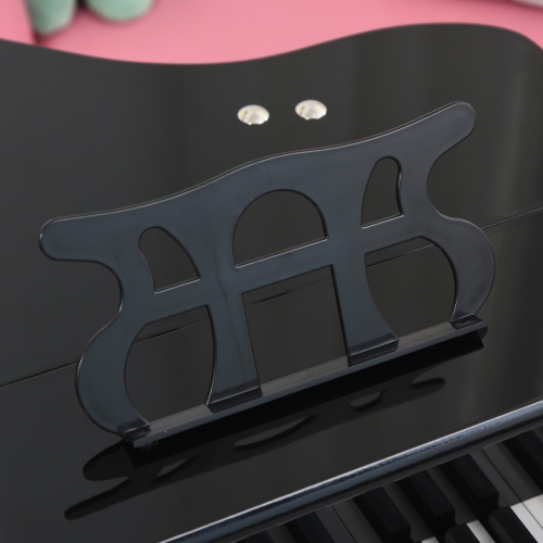 HOMCOM Modern Kids Piano, 30 Keys, Set of 2, Mini Toy for Child, Grand Piano with Music Stand and Bench, Ideal Gift, Black