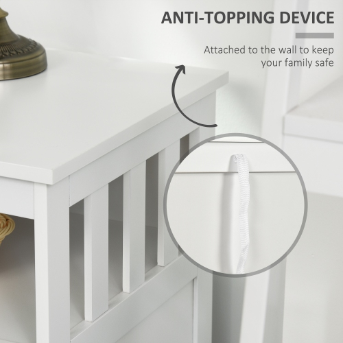 HOMCOM Kitchen Sideboard, Buffet Cabinet, Wooden Storage Console Table with 2-Level Cabinet and Open Shelf, White