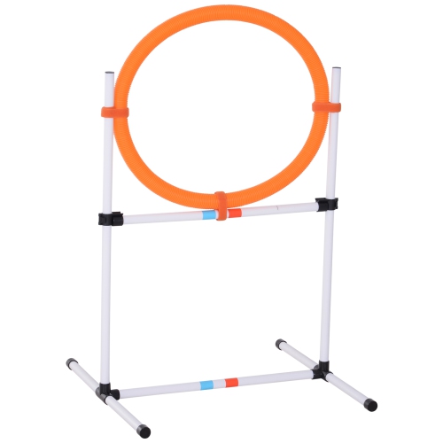 PawHut 2-in-1 Dog Obstacle Training Agility Equipment Tire Jump Ring/Hurdle Bar with a Simple & Easy Setup & Storage Bag