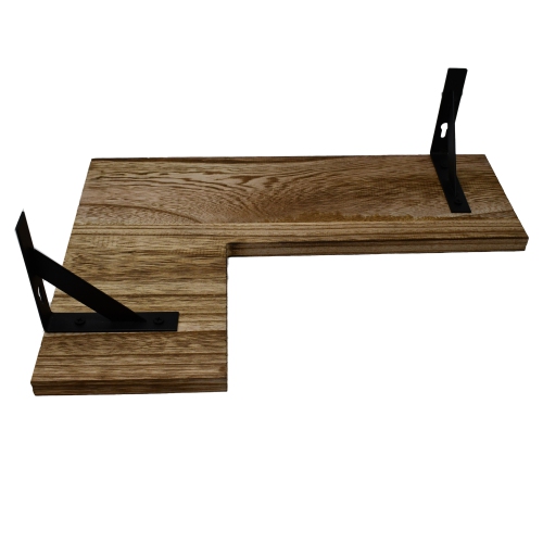 ALEKO WFS23 Rustic Wood Wall Mount Storage Floating Corner Shelves - Set of 2