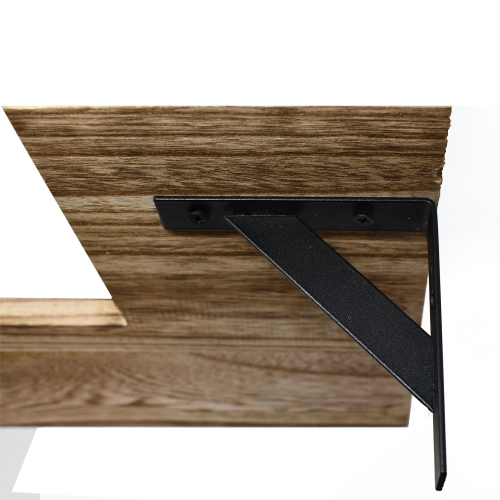 ALEKO WFS23 Rustic Wood Wall Mount Storage Floating Corner Shelves - Set of 2